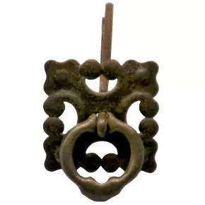Rosette Ringgriff Eisen antik 50 x 100mm