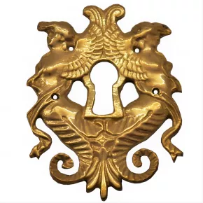 Schlsselschild Messingguss 55 x 75mm