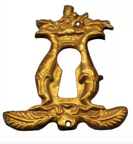 Schlsselschild Messingguss 50 x 57mm