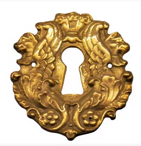 Schlsselschild Messingguss 52 x 60mm