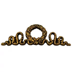 Applikation mit Lorbeerkranz Messingblech 90 x 30mm