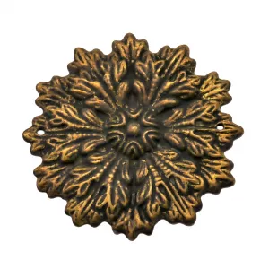 Applikation Blumenmotiv Messingblech Durchmesser 30mm