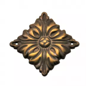Applikation Blumenmotiv Messingblech 23 x 23mm