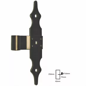 Kreuzband pulverbeschichtet schwarz Hhe 250mm Breite 43mm