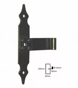 Kreuzband pulverbeschichtet schwarz Hhe 200mm Breite 30mm