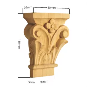 Holzapplikation Breite 80mm Hhe 115mm Linde