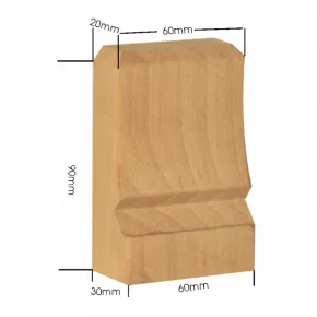 Holzapplikation Breite 60mm Hhe 90mm Tanne Buche Eiche