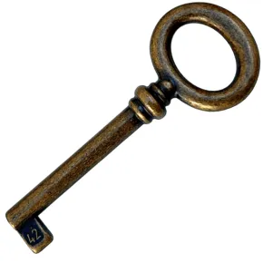 Hohlschlüssel 75mm vermessingt patiniert ovale Reide