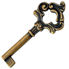 Hohlschlssel 75mm vermessingt patiniert Reide verziert