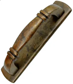 Mbelgriff mit Platte 87x20mm Stahl vermessingt