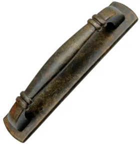 Mbelgriff mit Platte 123x24mm Stahl vermessingt