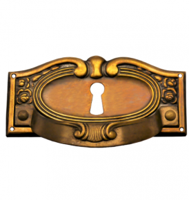 Griffschild mit Schlsselloch Messingblech 85 x 40mm