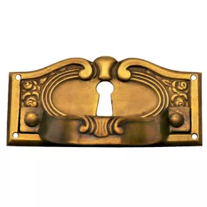 Griffschild mit Schlsselloch Messingblech 65 x 30mm