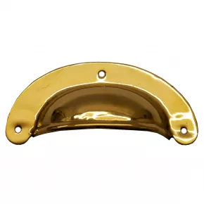 Muschelgriff Messingblech Eisen 85 x 38mm