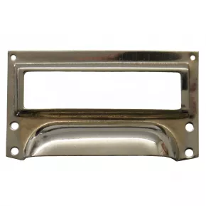 Etikettengriff mit Rahmen vernickelt 72 x 40mm